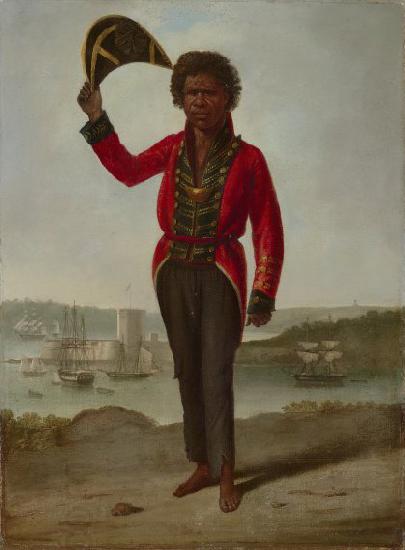 Augustus Earle Portrait of Bungaree, a native of New South Wales, with Fort Macquarie, Sydney Harbour, China oil painting art